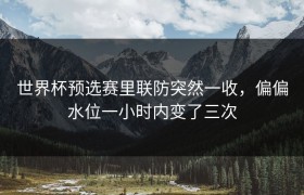 世界杯预选赛里联防突然一收，偏偏水位一小时内变了三次