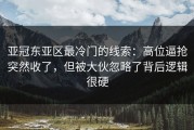 亚冠东亚区最冷门的线索：高位逼抢突然收了，但被大伙忽略了背后逻辑很硬