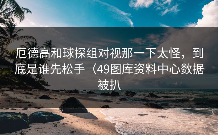 厄德高和球探组对视那一下太怪,到底是谁先松手(49图库资料中心数据被扒 厄德高和球探组对视那一下太怪,到底是谁先松手(49图库资料中心数据被扒