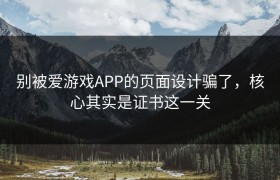 别被爱游戏APP的页面设计骗了，核心其实是证书这一关