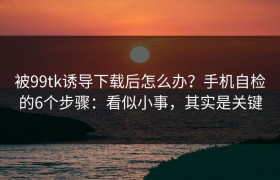 被99tk诱导下载后怎么办？手机自检的6个步骤：看似小事，其实是关键