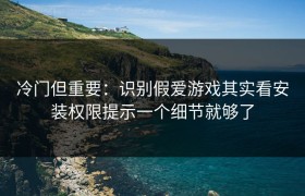 冷门但重要：识别假爱游戏其实看安装权限提示一个细节就够了